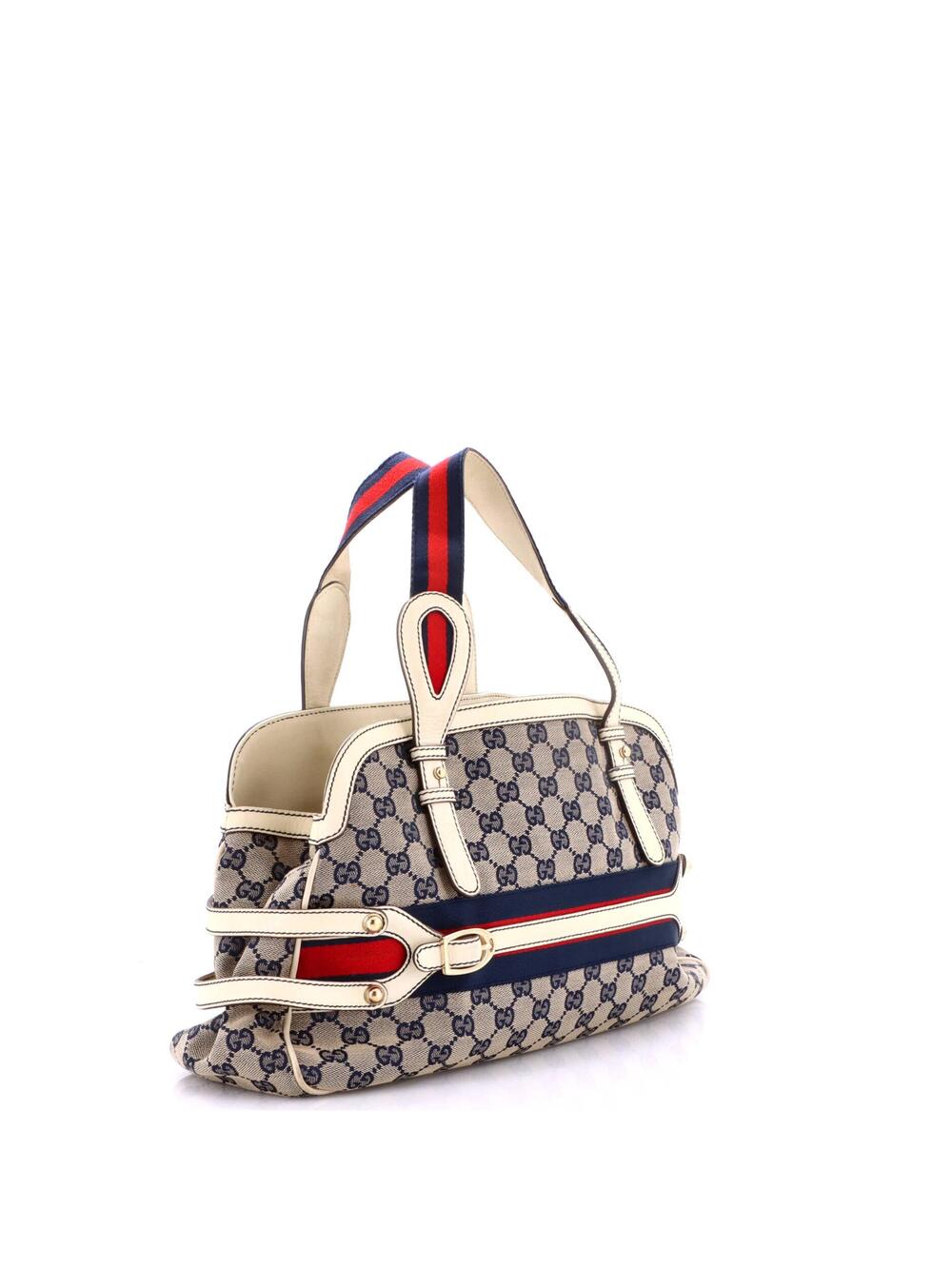 Gucci Vintage Web Bowler Bag Gg Canvas #374807G75B - Picture 2 of 9